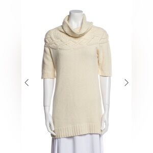 Theory wool and cashmere blend cowl neck cable knit sweater ,Petite